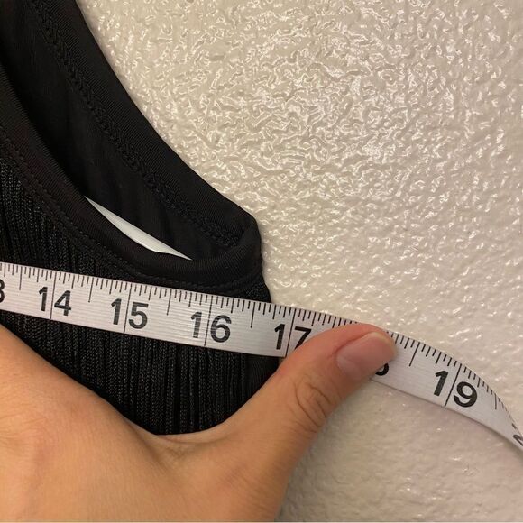 Black fringe Jumpsuit bodysuit Sleeveless Leotard whimsy goth festival rave XXL - Picture 7 of 9